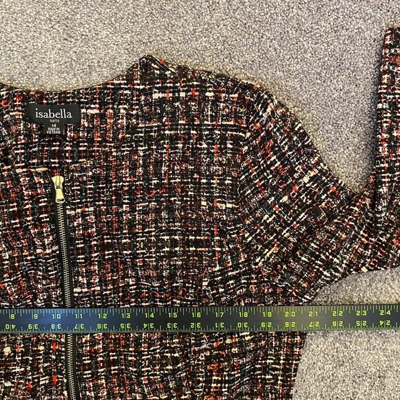 Isabella Suits Women's Jacket Coat Size 14 Check Full Zip Long Sleeves EUC - Picture 5 of 8